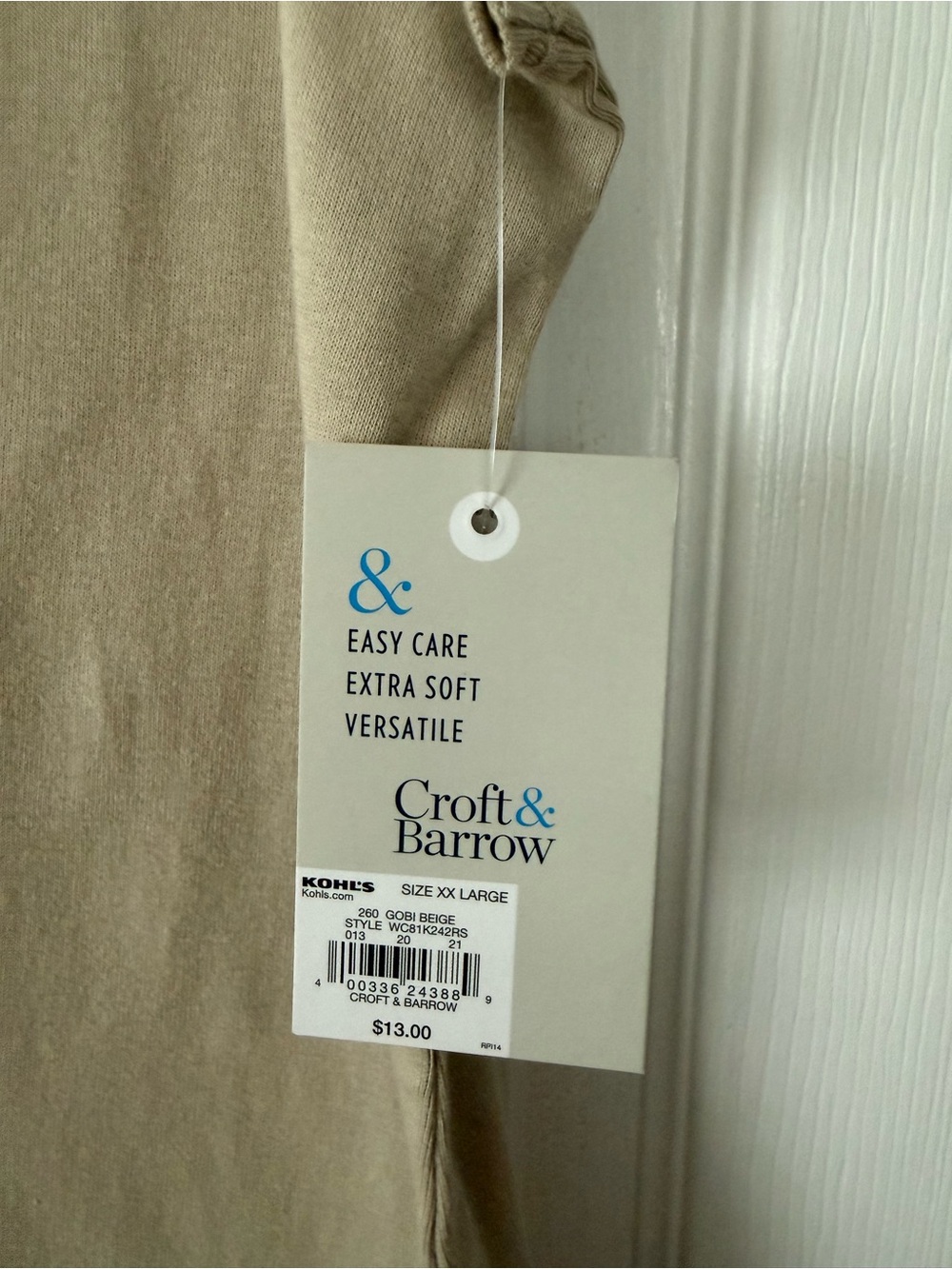 croft & barrow Tan Sleeveless Crewneck Tank Top - Picture 3 of 7